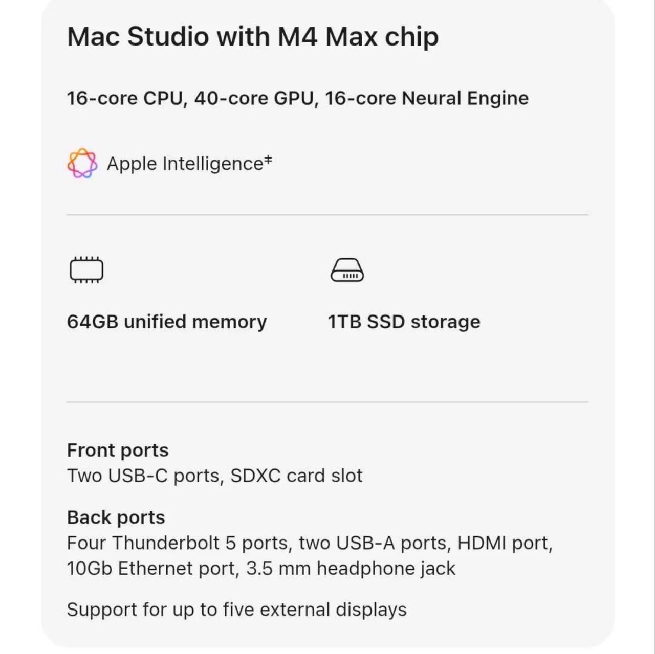 Mac Studio pro m4 max 64gb 1Tb - Foto 2