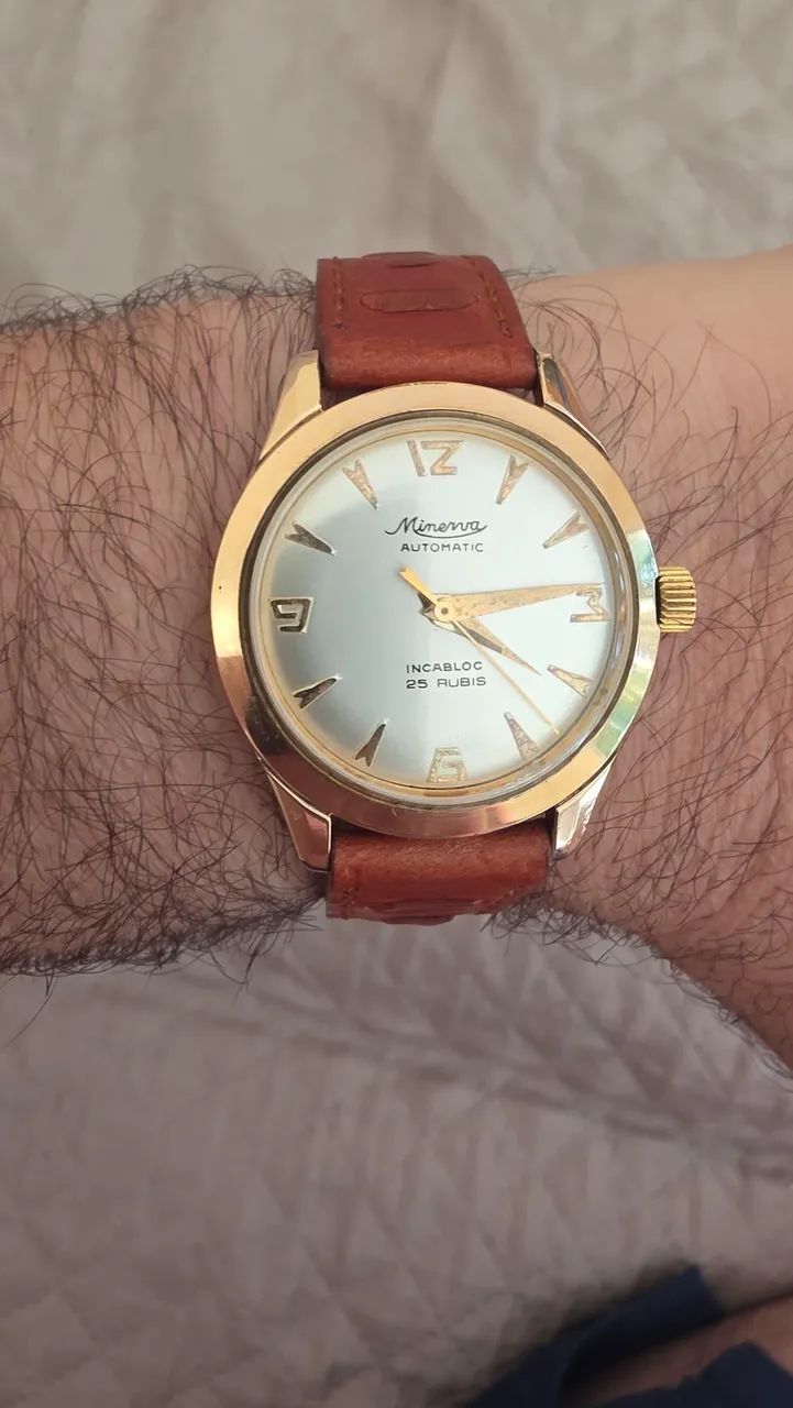 Minerva Vintage Automatic - 25 Rubis - Swiss Made - Raro - Foto 2