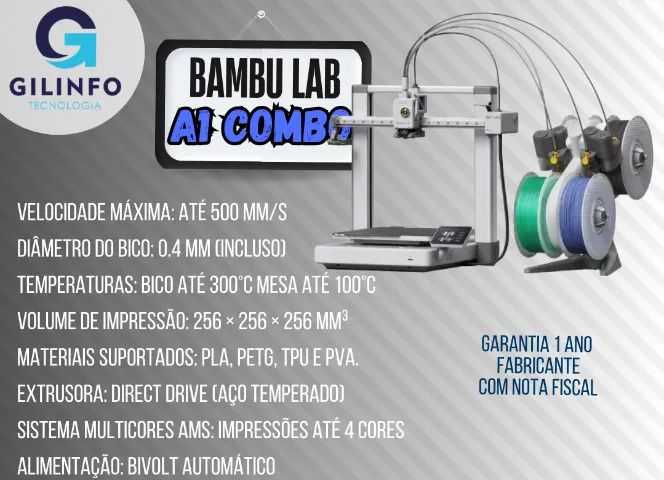 Impressora 3D Bambulab A1 Combo