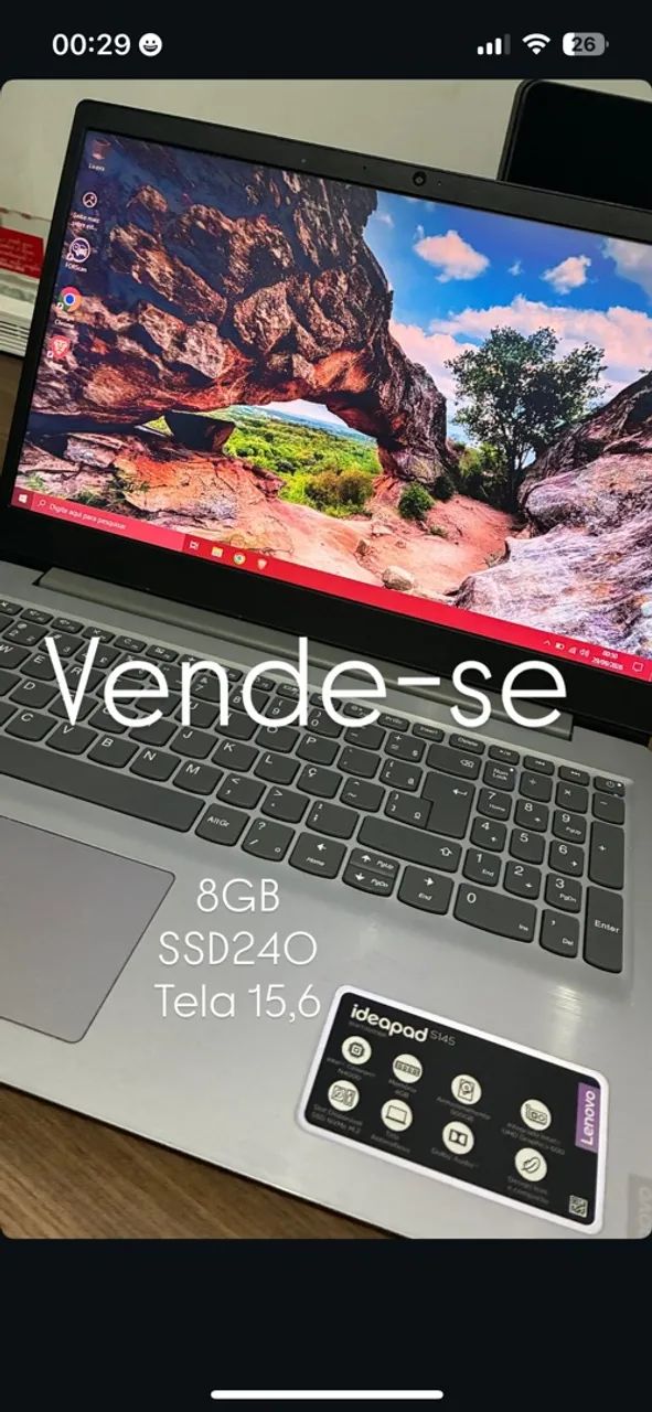 Notebook SSD 8GB RAM 15,6 polegadas