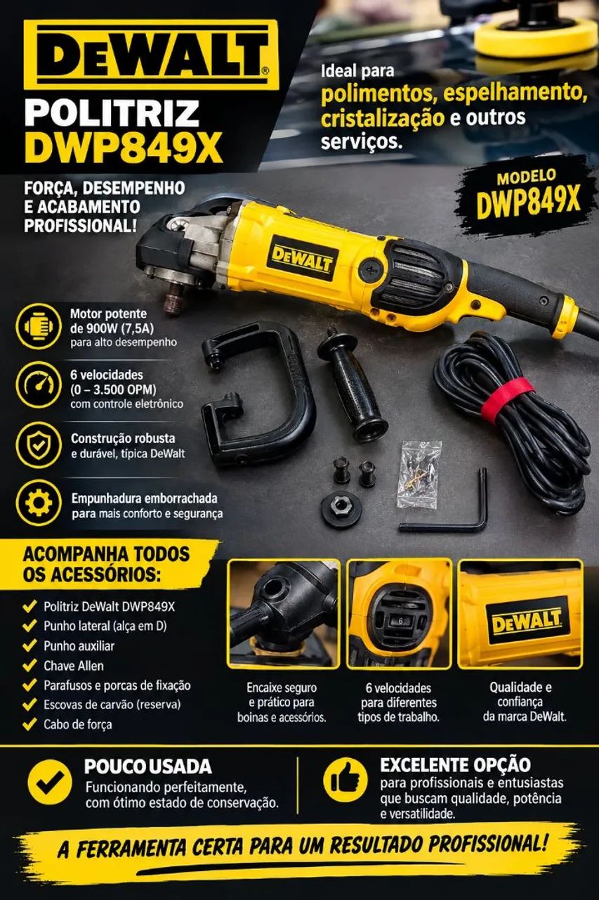 POLITRIZ DEWALT DWP849X 