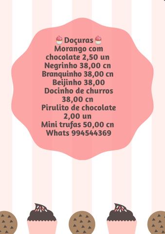 Kits 95,00 Bolo+Docinhos+ salgadinhos