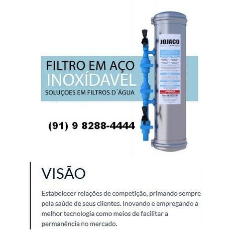 Filtro água aço inox 1000l/h para residências e máquinas de açai - Parcelo no boleto