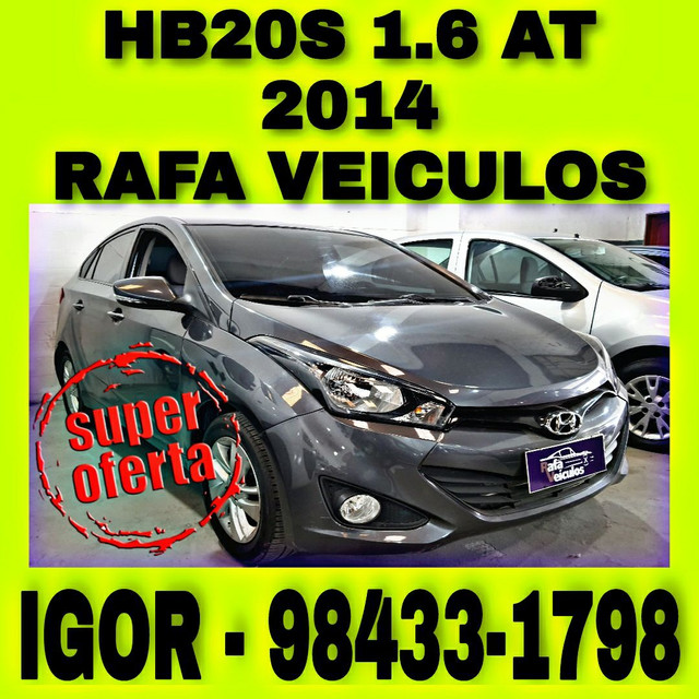 HYUNDAI HB20S 1.6 AT FLEX 2014 NA RAFA VEICULOS BBOL