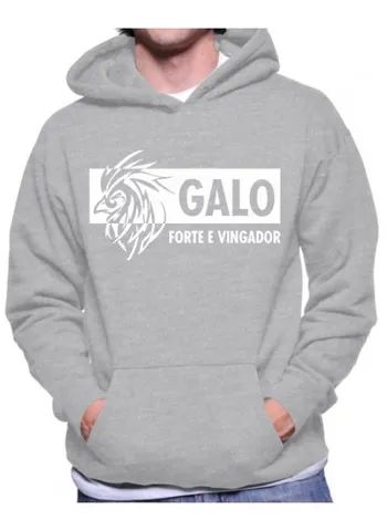 Moletom Canguru Galo Forte e Vingador Cinza P, M e GG