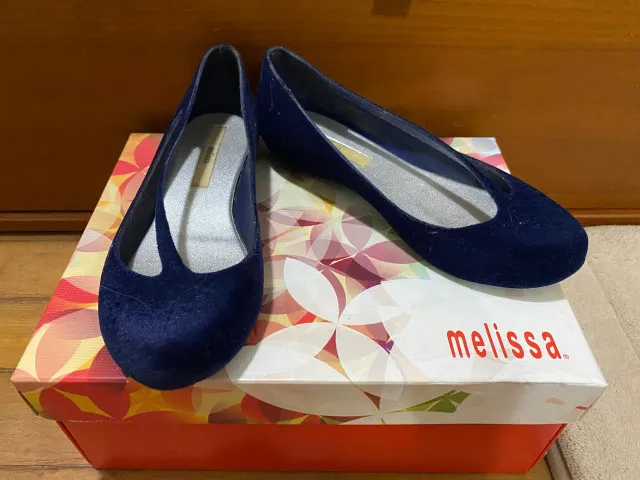 Sapatilha Melissa Azul Marinho - Flocada - Tam. 35 - Com Caixa