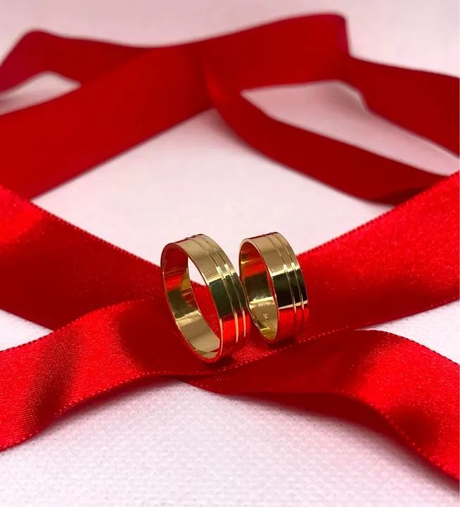 Alianças de casamento em ouro 18k 6g 