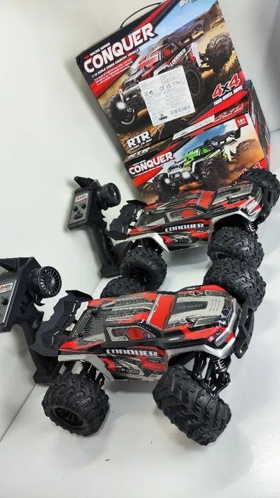 Carrinho de controle remoto 4x4 velocidade máxima 50km  - Foto 4