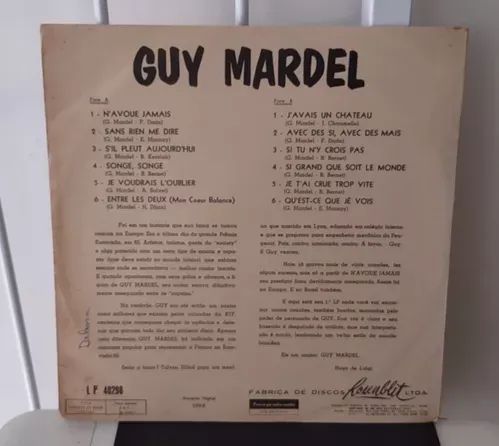 Raro LP Disco de Vinil Guy Mardel Música Francesa - Foto 2