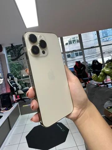 Apple Iphone 14 Pro Max Gold 128Gb semi novo com caixa zeradooo