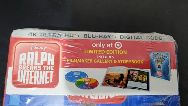 Edicao Limitada Lacrado: WiFi Ralph Blu-Ray 4K HDR + Blu-ray + Digital + Livro - Foto 4