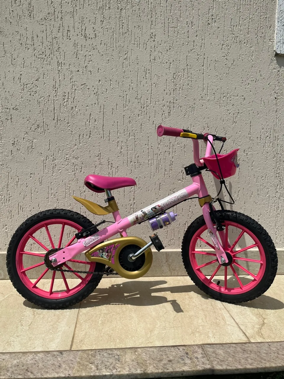 Bicicleta Infantil Rosa Princesas Aro 16