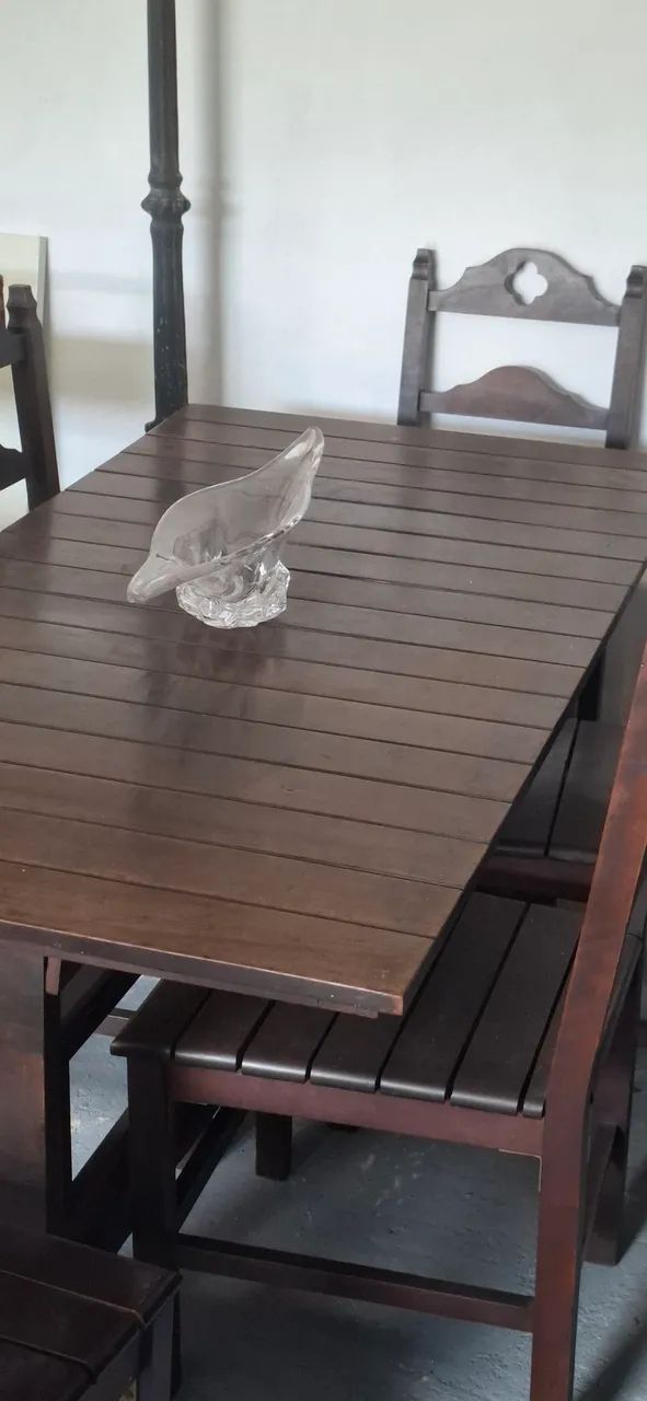 Mesa e 6 cadeiras Madeira   - Foto 4