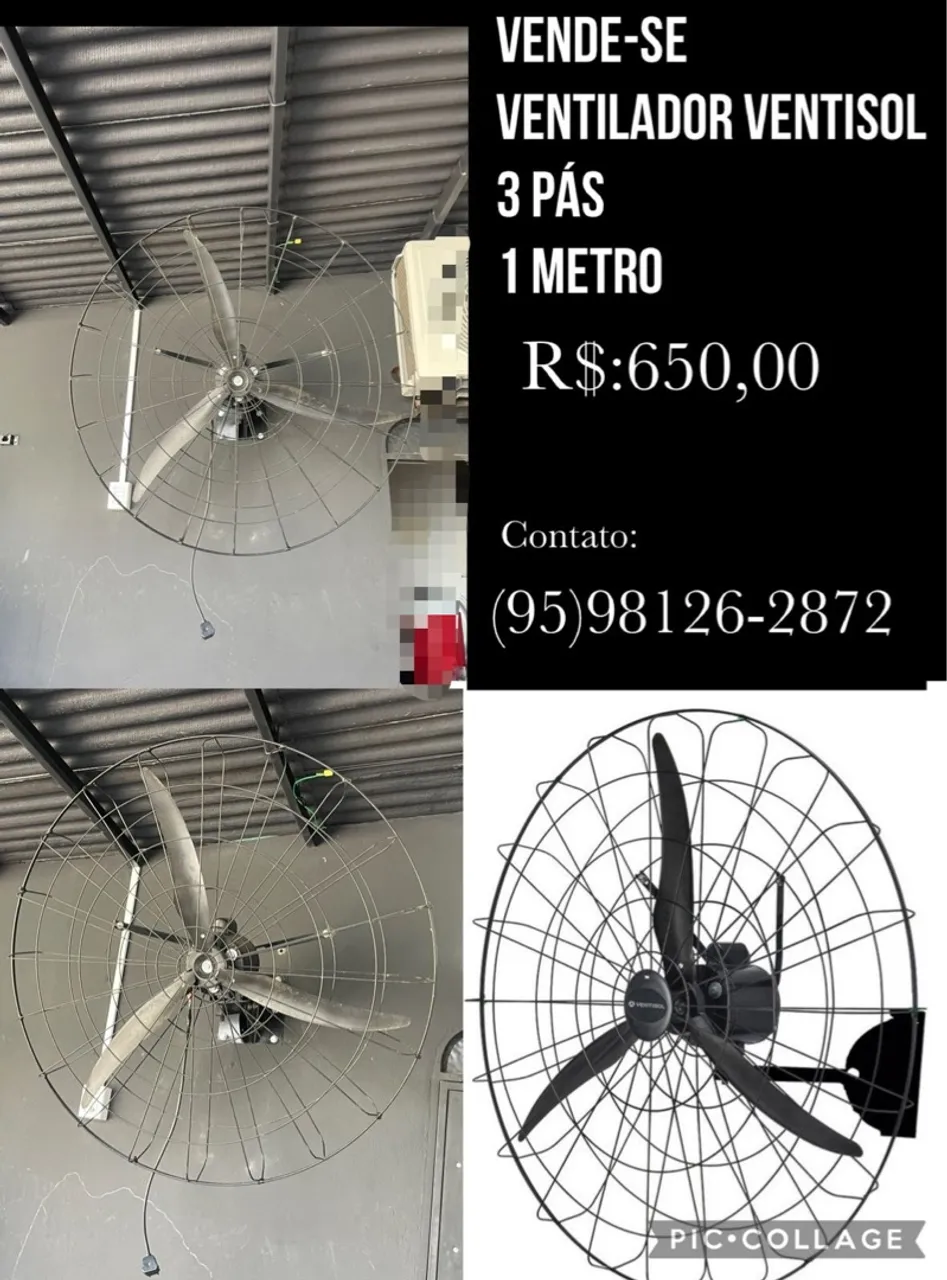 Ventilador Ventisol 3 Pás 1 Metro