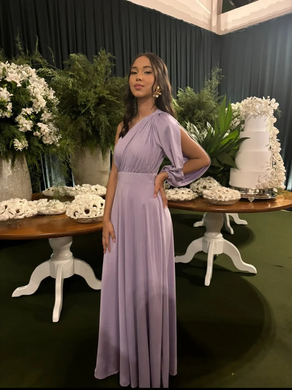 Vestido Longo Lilás Elegante