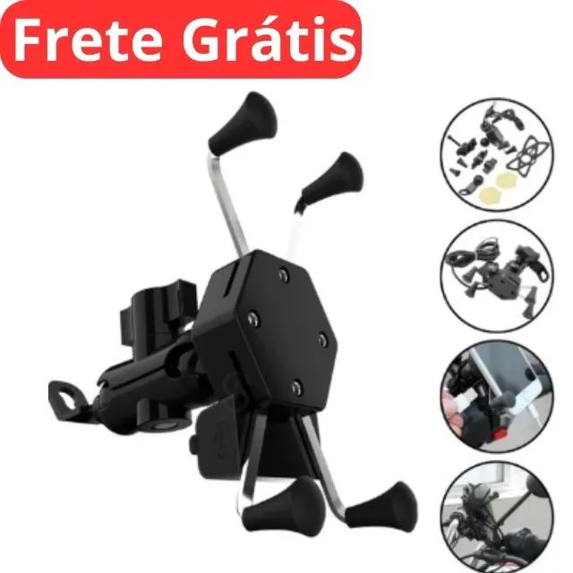 Suporte de Celular p/ Moto Entrada Usb