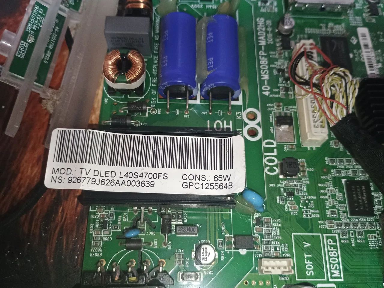 Placa principal tv DLED L40S4700FS completa igual a foto - Foto 3