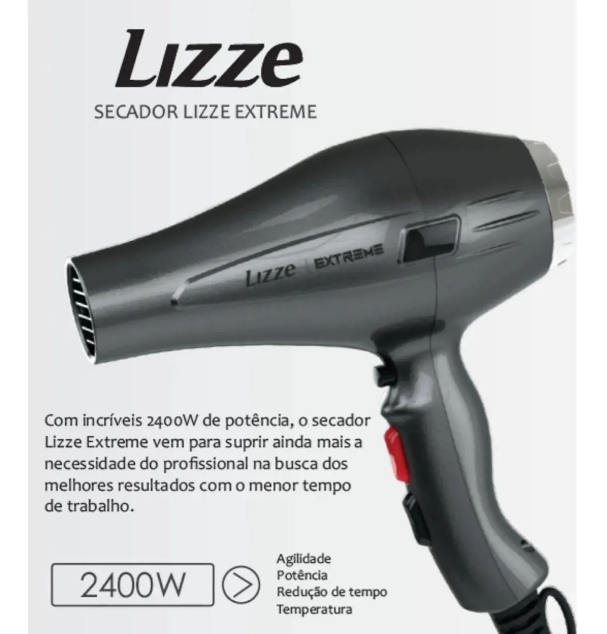 Secador de Cabelo Lizze Extreme 2400W