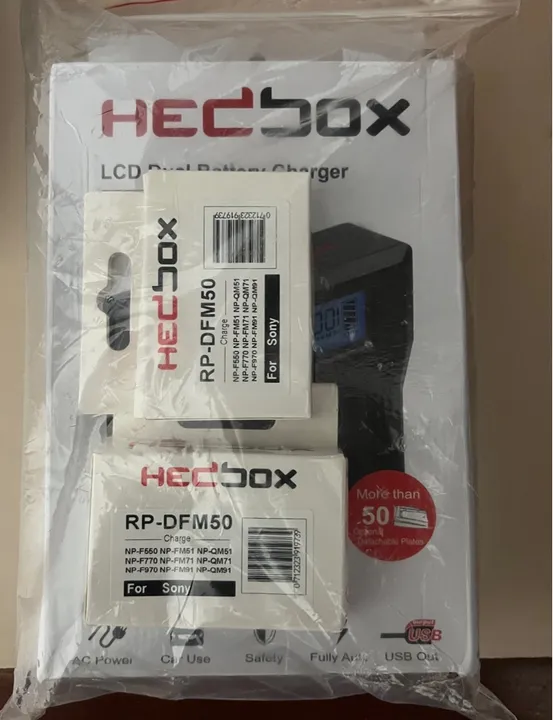 carregador de bateria dupla Hedbox RP-DC50 NOVO