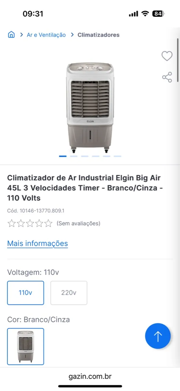 Climatizador de Ar Industrial Elgin 