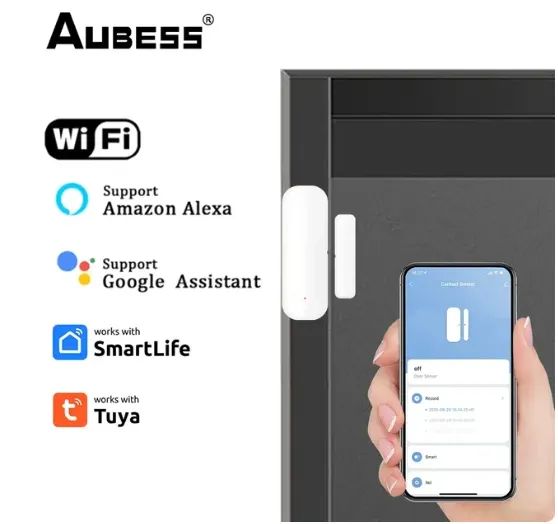 Sensor de portas Smart, compatível com Alexa