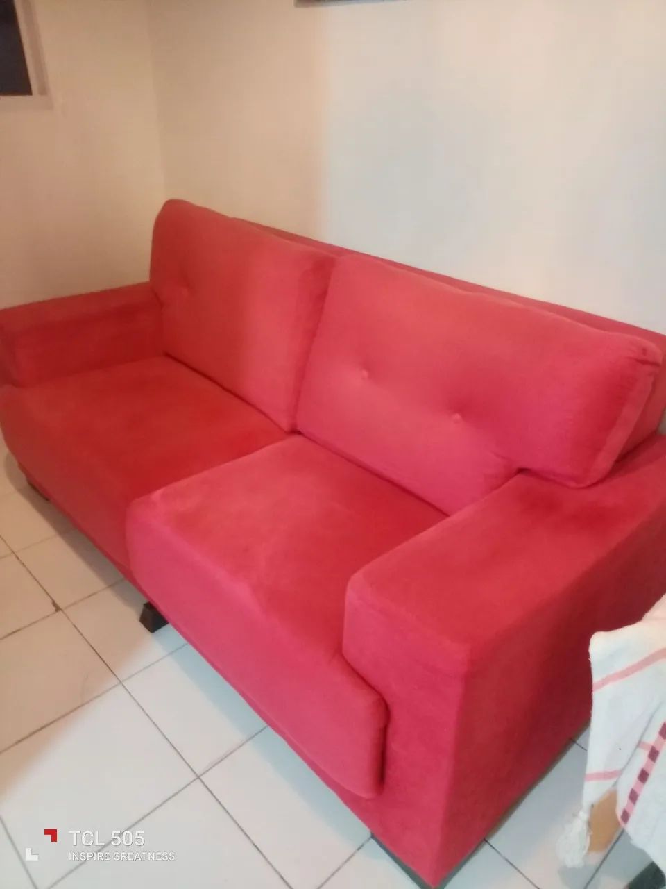 Sofá 3 lugares vermelhozap *