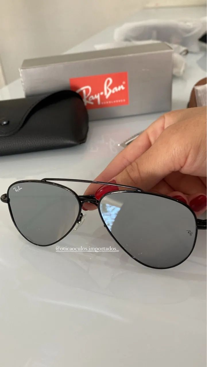Lançamento RayBan Reverse prata espelhado original  - Foto 2