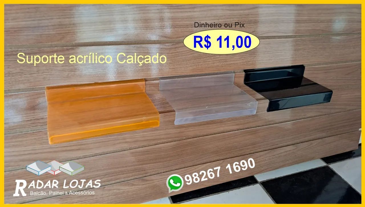 Expositor calçado suporte acrílico 