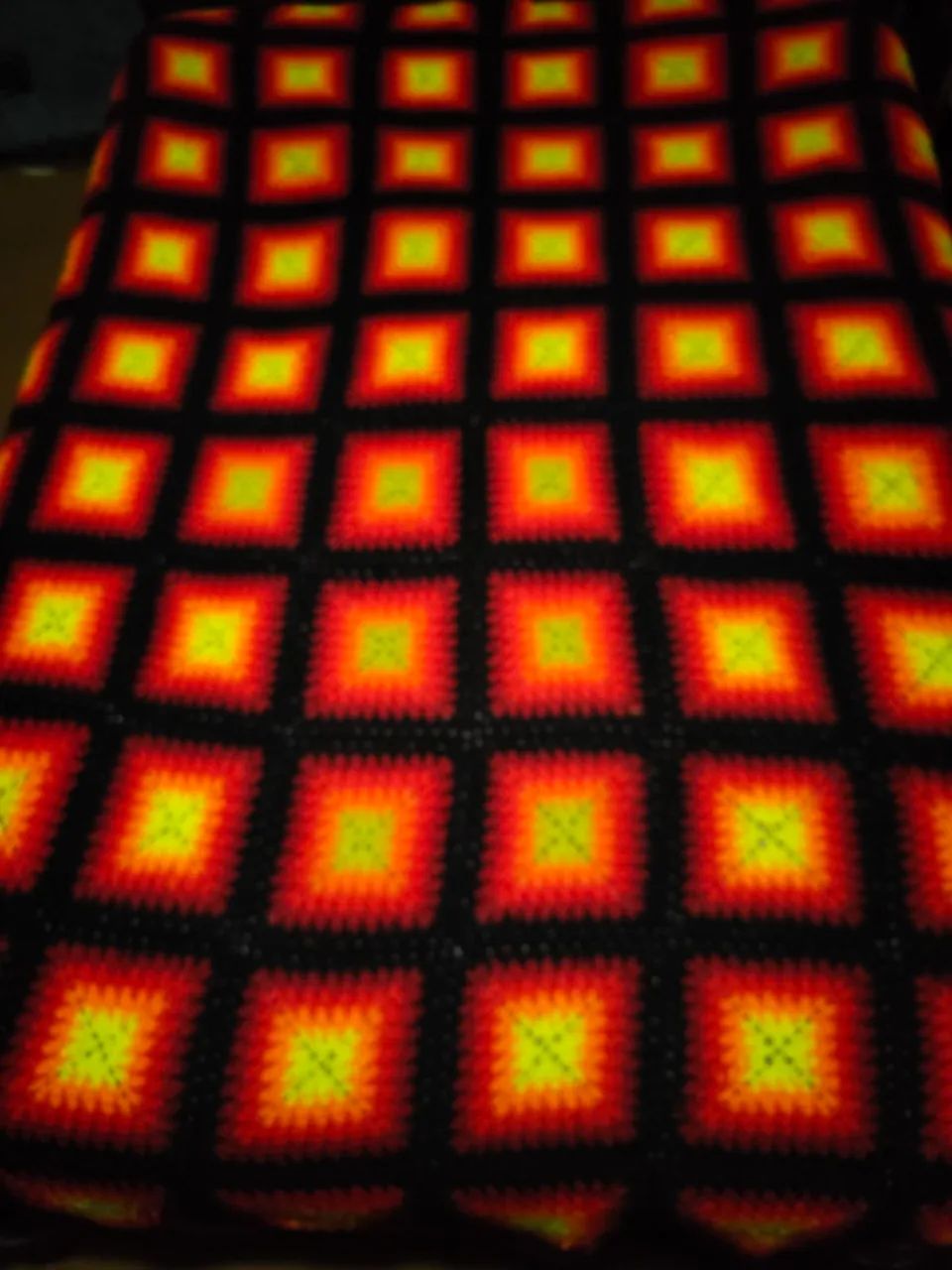 Cobertor  / Cobre Leito de crochê artesanal colorido / Degradê 200x160Cm | Lã Acrílica
