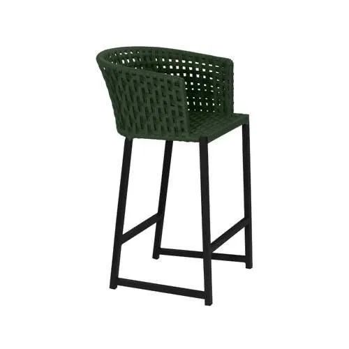 Banqueta de Design em Verde com Estrutura em Metal