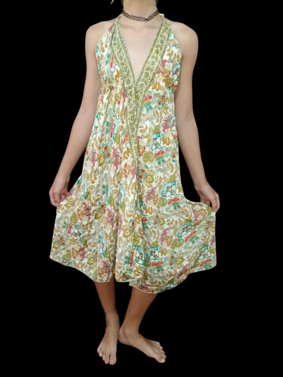 Vestido Indiano Floral Longo - Foto 2