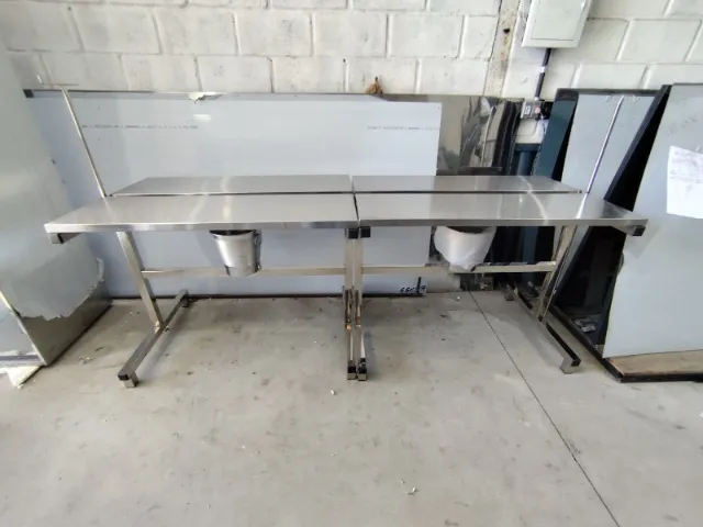 Mesa Calha para Procedimentos Veterinários em Aço Inox - Completa com Acessórios