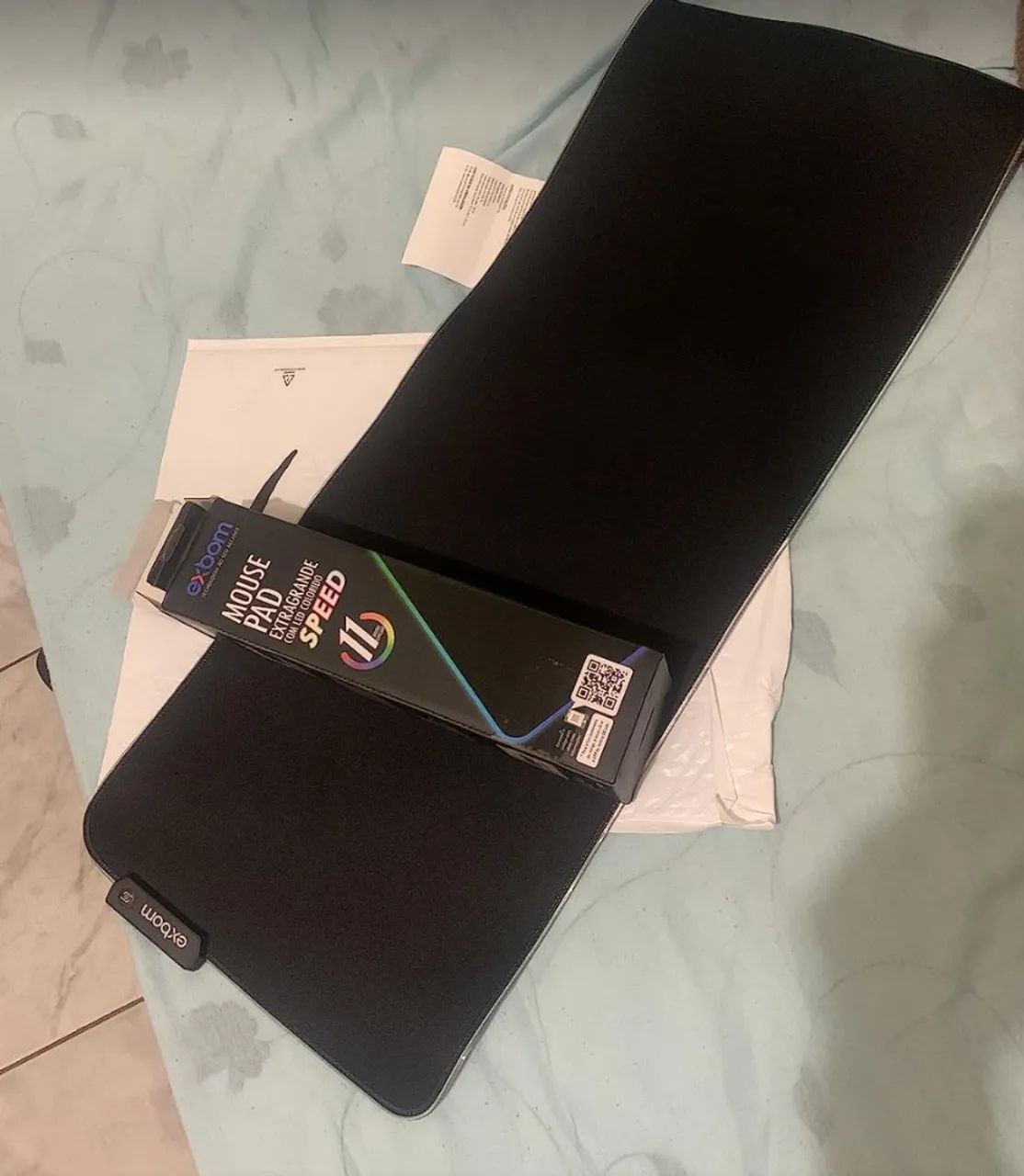 Mousepad Gamer Extra Grande com LED Colorido - Exbom - Foto 2