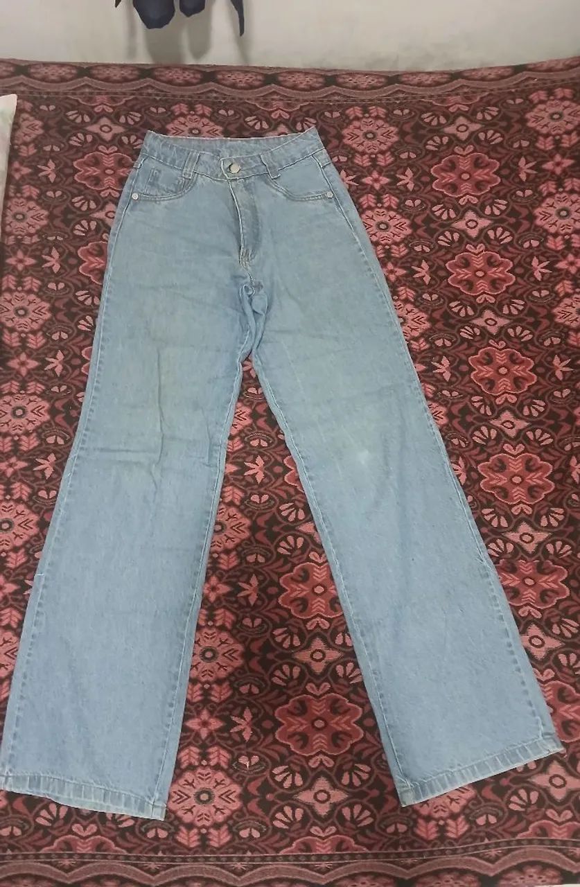 Calça Wide leg Azul Claro