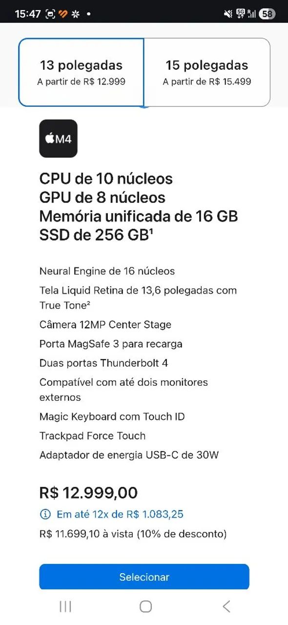 Macbook air M4 - meia noite - Foto 4