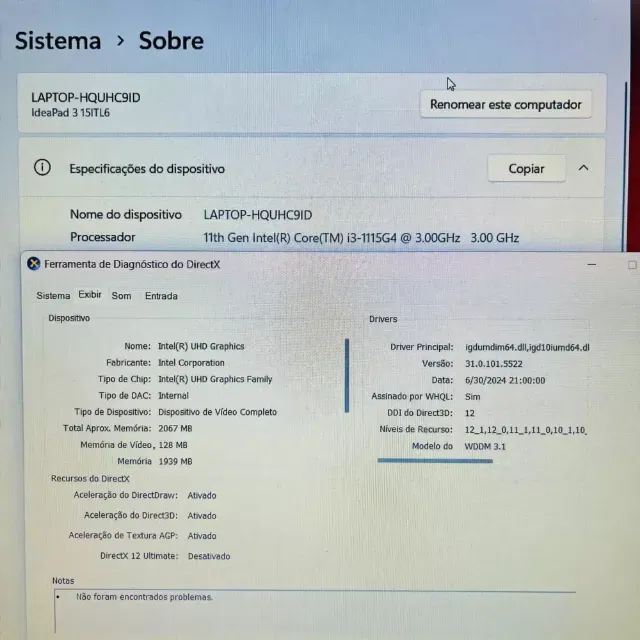 Notebook Lenovo i3 11th - 8Gb Ram - SSD - Tela Full HD - Foto 2