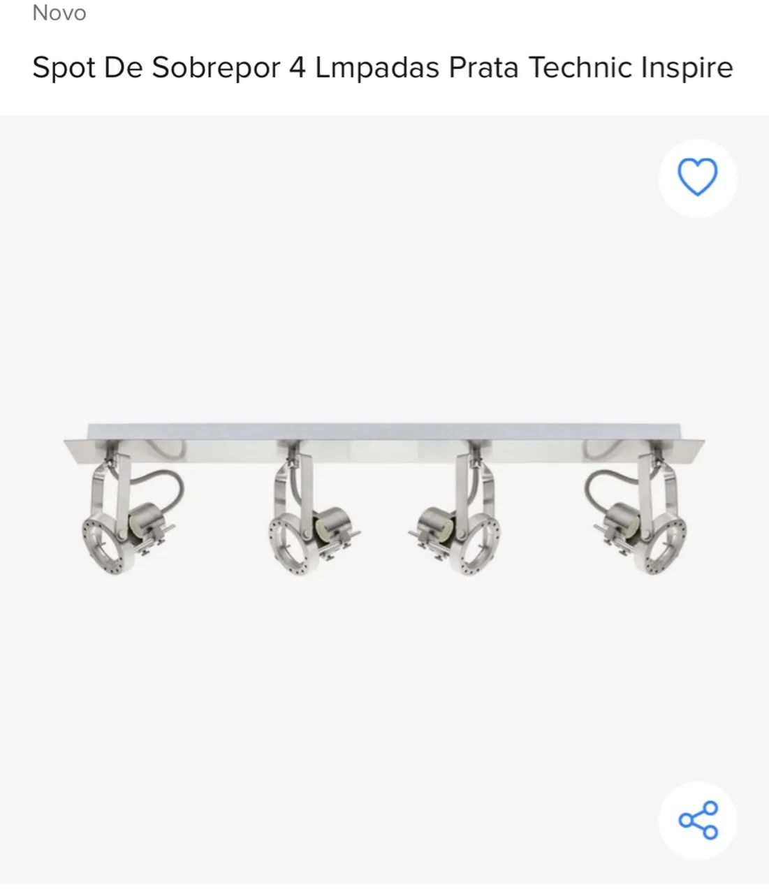 Spot de Sobrepor 4 Lâmpadas Arquitec GU10 Níquel Bivolt Prata - Foto 2