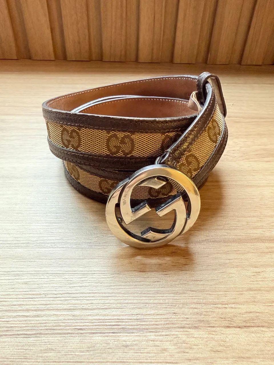 Cinto Gucci Interlocking Buckle TAM 80 marrom - Foto 4