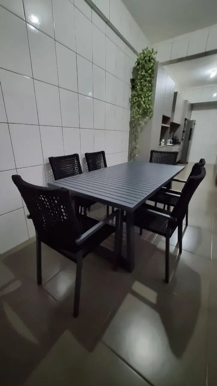 MESA ALUMÍNIO RIPADO 6 LUGARES - Foto 3