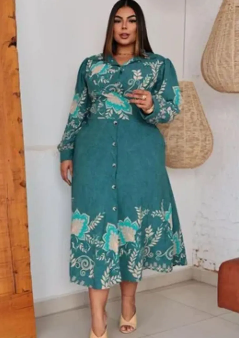 Vestido longo estampado elegante