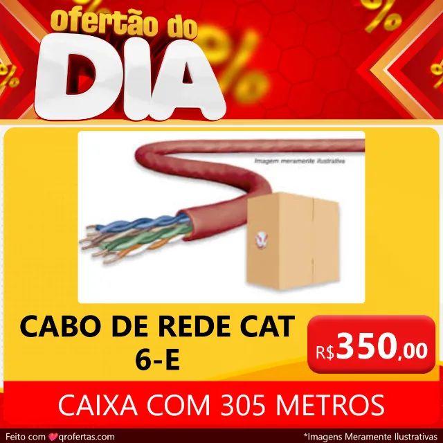 CABO DE REDE CAT 6E - FIO PARA INTERNET - CAIXA COM 305 METROS 