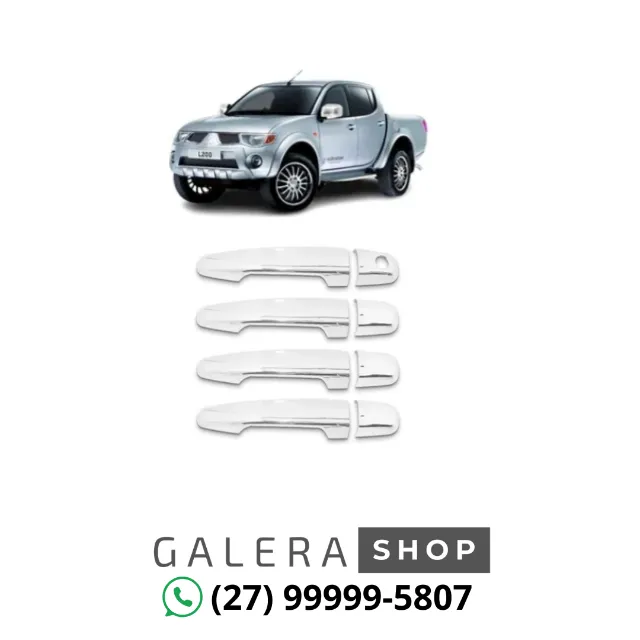 Aplique Maçaneta Cromada Mitsubishi L200 Triton 2008 A 2023 - Galera Shop