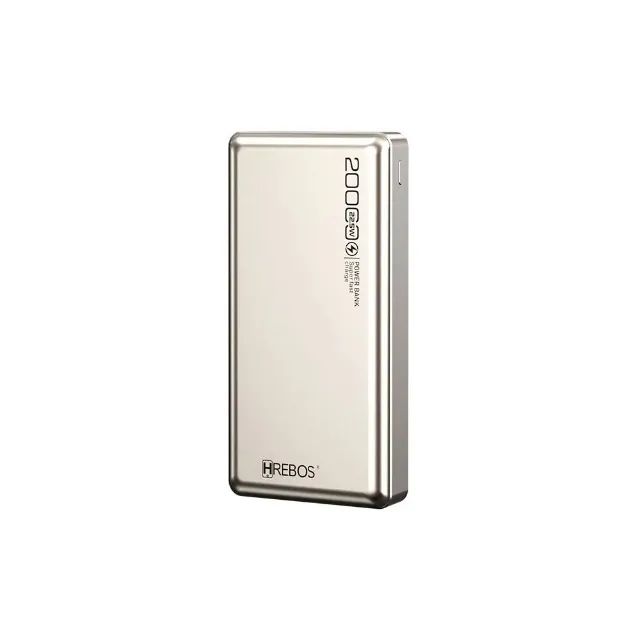 Carregador Portatil Hrebos Power Bank, 20.000Ah, Entradas USB, Type-C, 22,5W