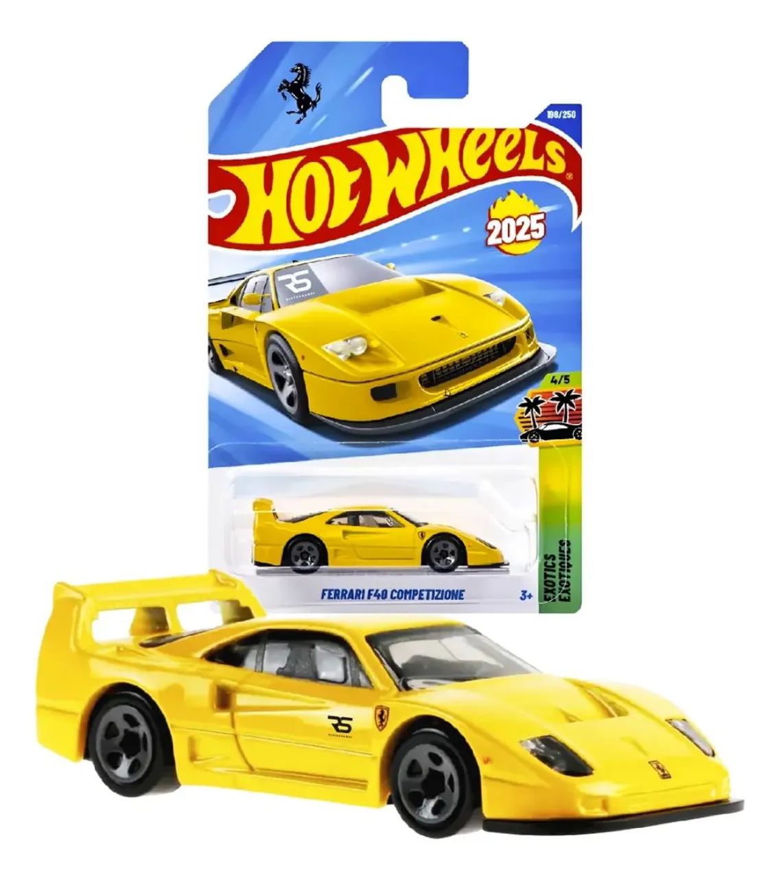 Hot Wheels Ferrari F40 Competizione 2025 Amarelo - Peças e