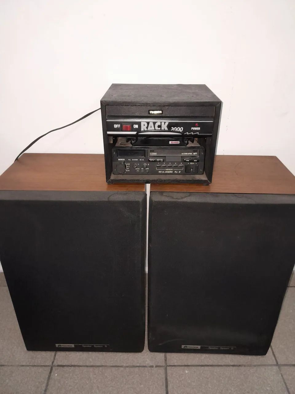 radio toca fitas bosch rio de janeiro pll 2 com 2 caixa polyvox e rack 2000 
