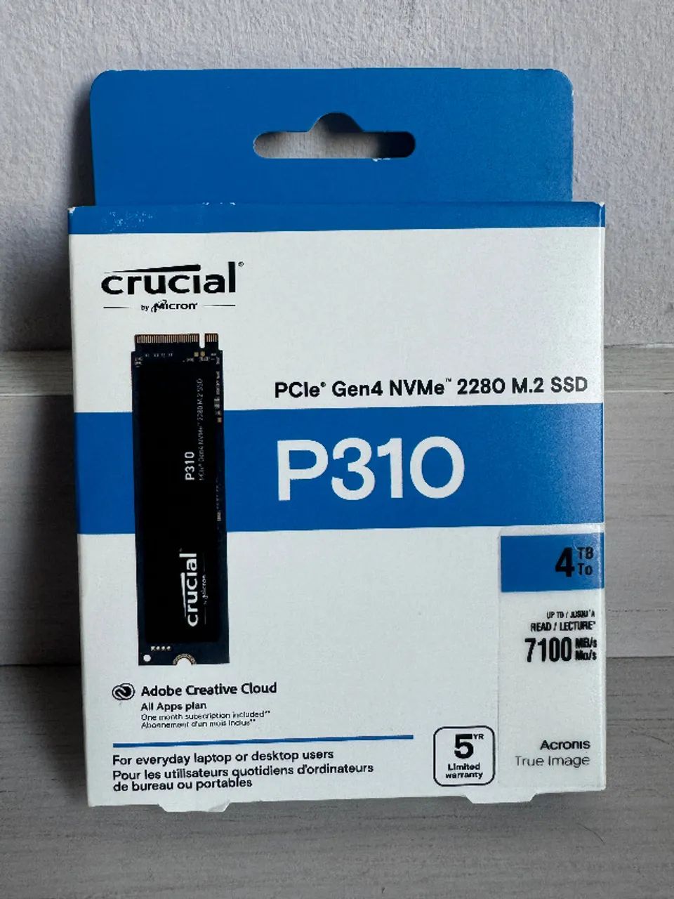 Ssd M.2 4TB Crucial P310 - Pcie Gen4 2280 Nvme 7.100mhz Ps5