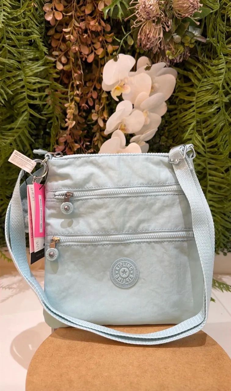 Bolsa keiko kipling original SEM USO azul claro NOVA