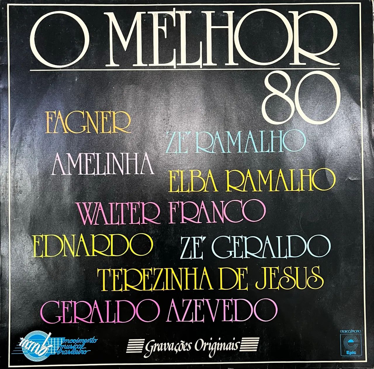 LP disco de vinil O Melhor 80 "movimento musical brasileiro" mpb Fagner Zé Ramalho e mais