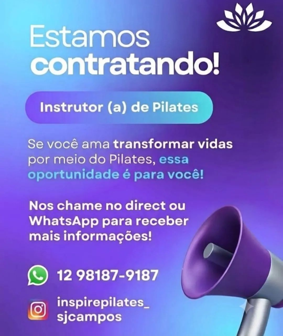 FRANQUIA Contrata Instrutor(a) pilates