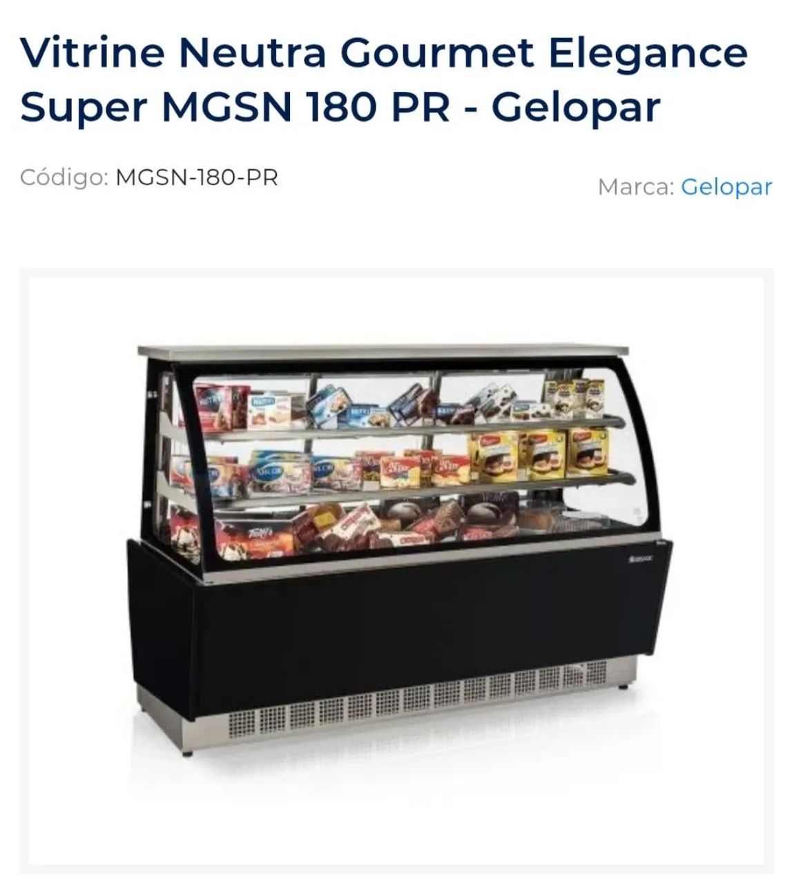 Vende-se Vitrine neutra gelopar